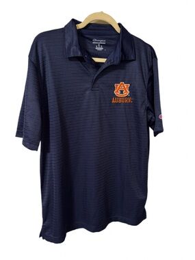 Champion Navy Polo with Orange Auburn Logo